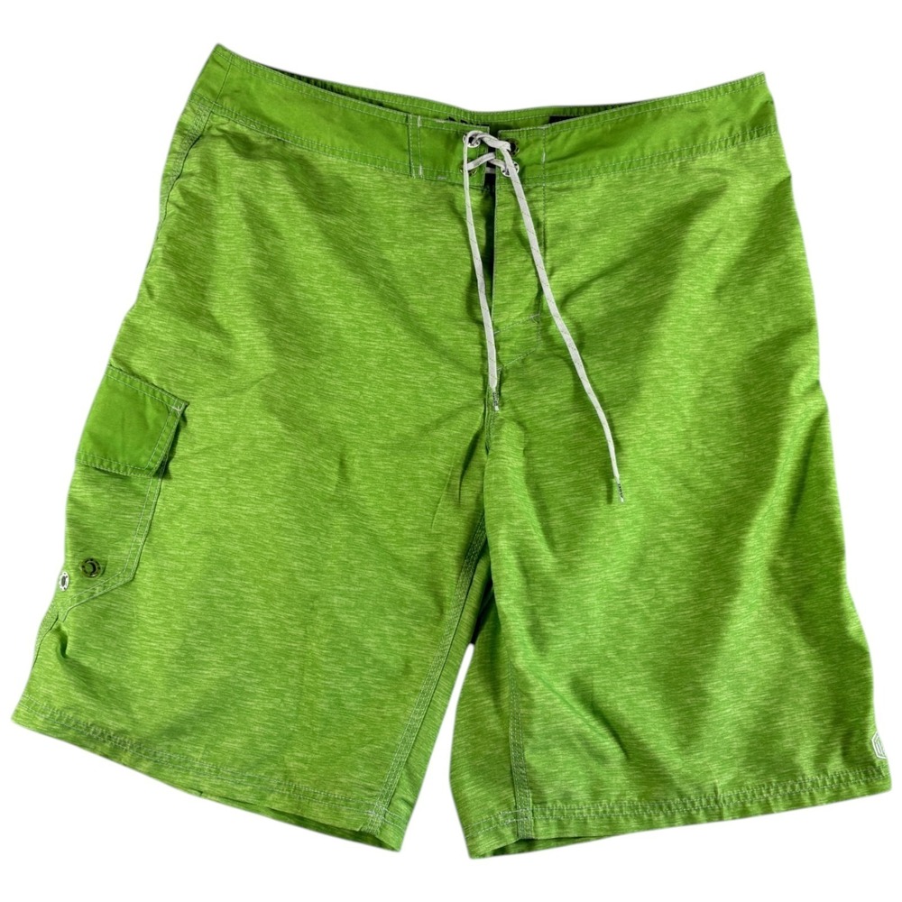 Buckle BKE Sport Arguello Board Shorts Mens 36x23 Green Athletic Fit‎ Drawstring